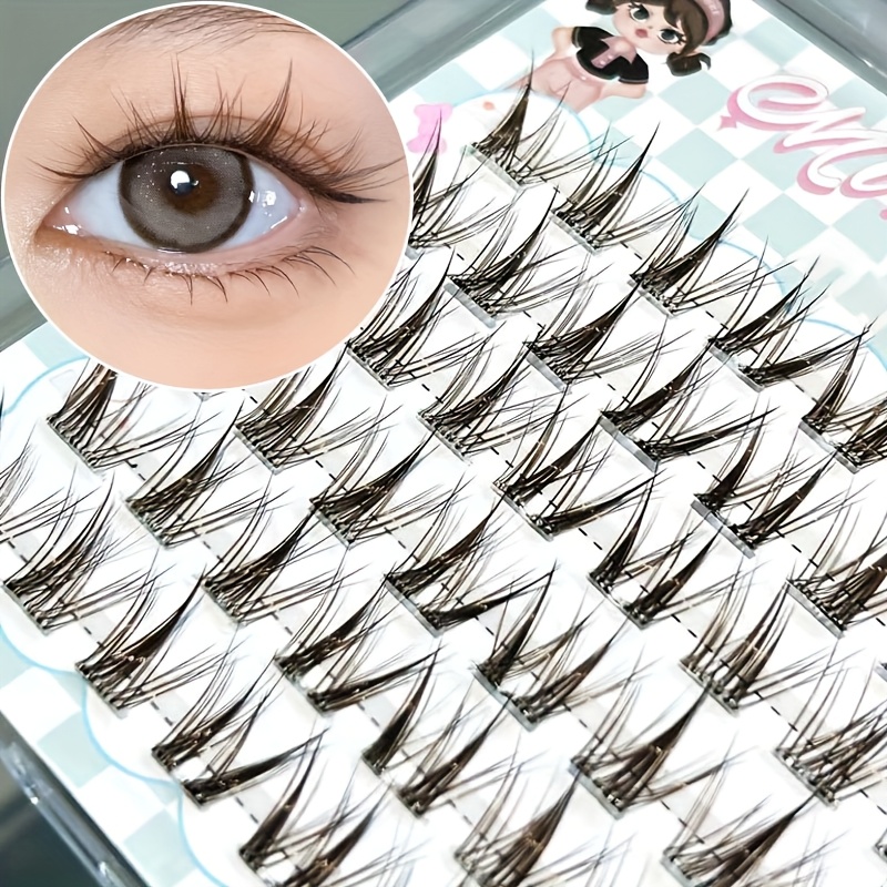 Eyelash Extension Natural - Накладные ресницы Mixiaohe, светло-коричневые, без клея,