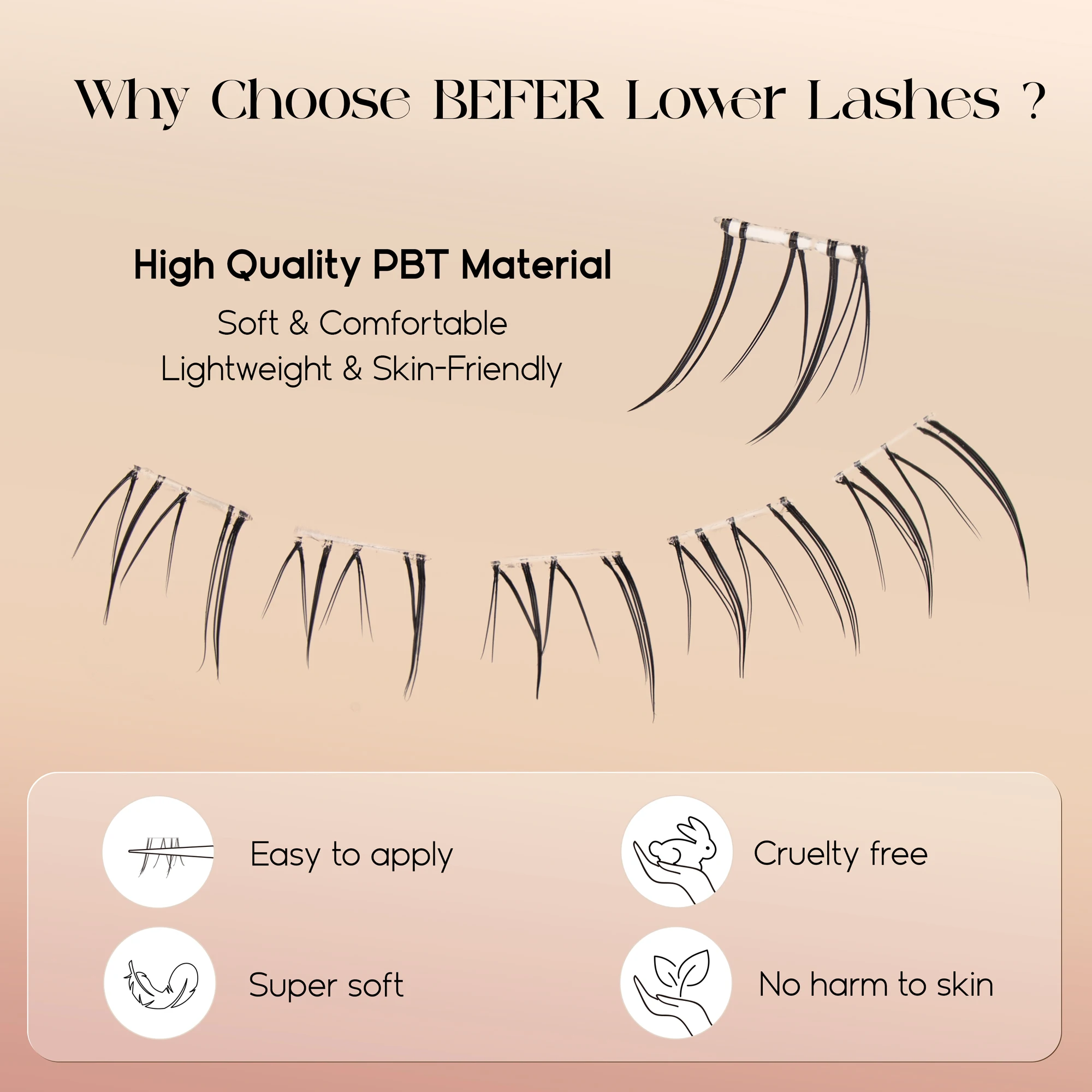 Накладные нижние ресницы Befer – обзор и цена Eyelash Extension Natural