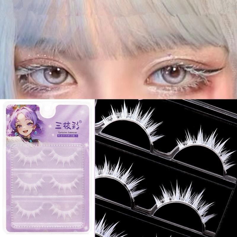 3 пары косплейных белых ресниц – обзор и цена Eyelash Extension Natural